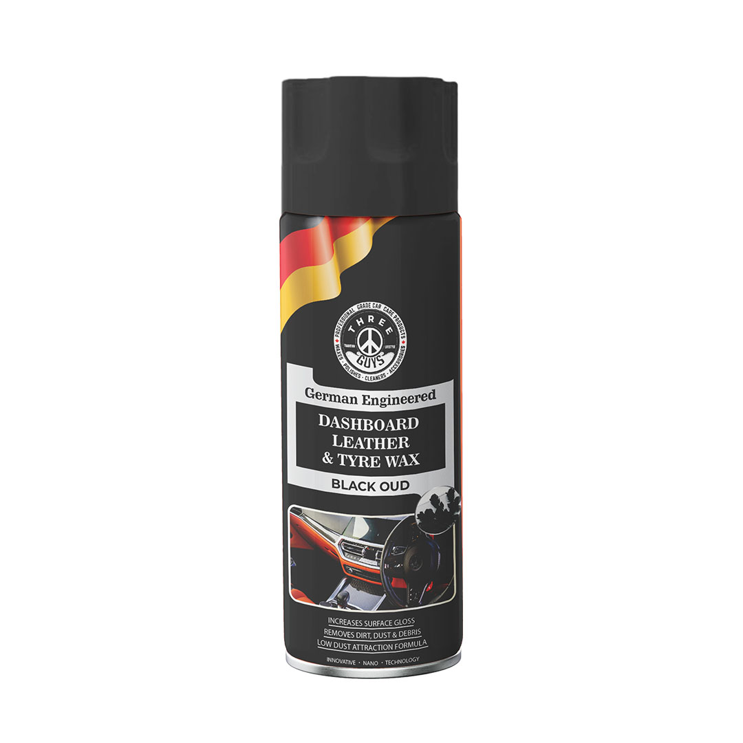 Dashboard Leather & Tyre Wax Black Oud 450ml | THREE GUYS (German Engineered)