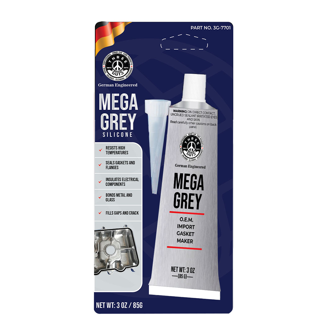 Mega Grey Silicone Gasket Maker - Superior High-Temperature Gasketing Solution 85g THREE GUYS (German Engineered)