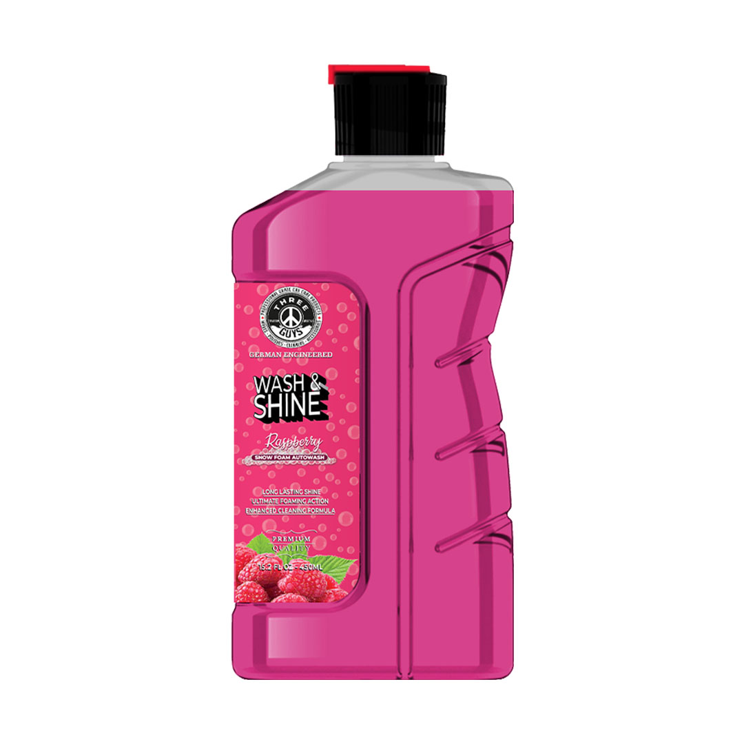 Wash & Shine Shampoo Raspberry 450ml | THREE GUYS (German Engineered)