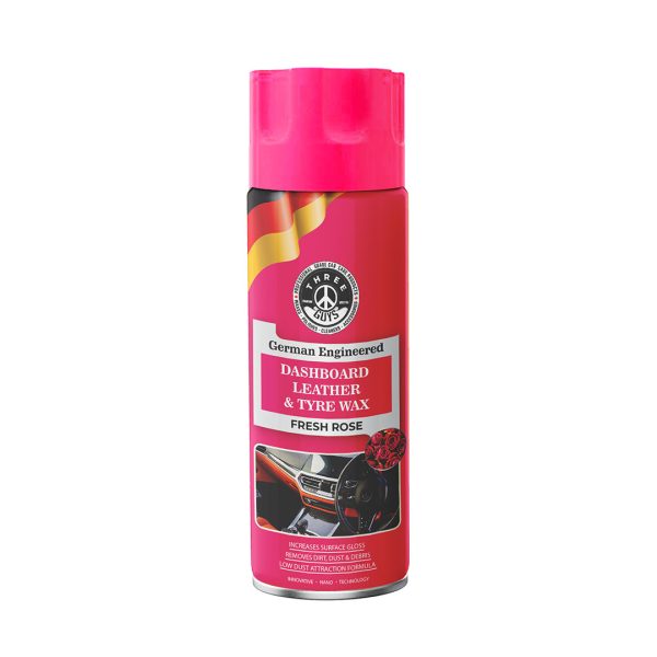 Dashboard Leather & Tyre Wax Fresh Rose 450ml | THREE GUYS (German Engineered)