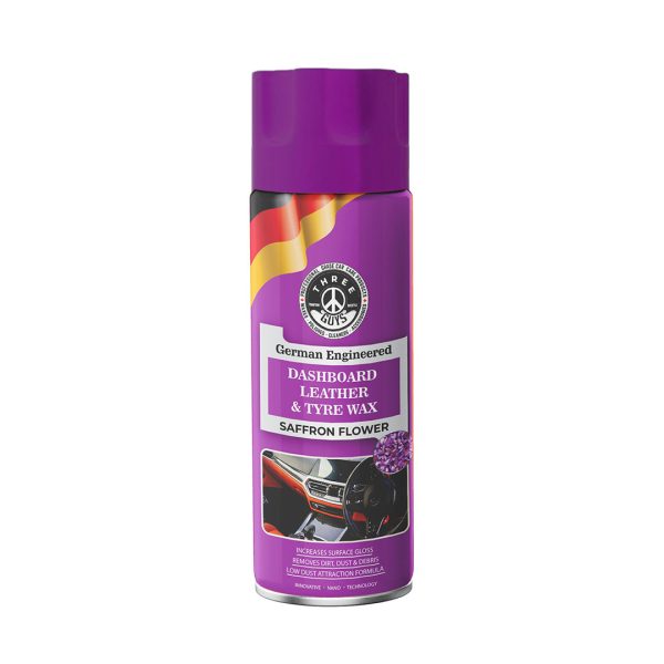 Dashboard Leather & Tyre Wax Saffron Flower 450ml | THREE GUYS (German Engineered)